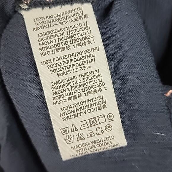 Free People Wind Willow Embroidered XS Black Shift Dress - Picture 5 of 8